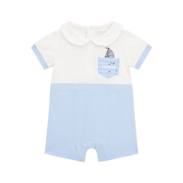 PAGLIACCETTO GUESS NEONATO IN PICCHE' LATTE E CIELO P4GG03K9N11 95% COTONE 5%ELASTANO