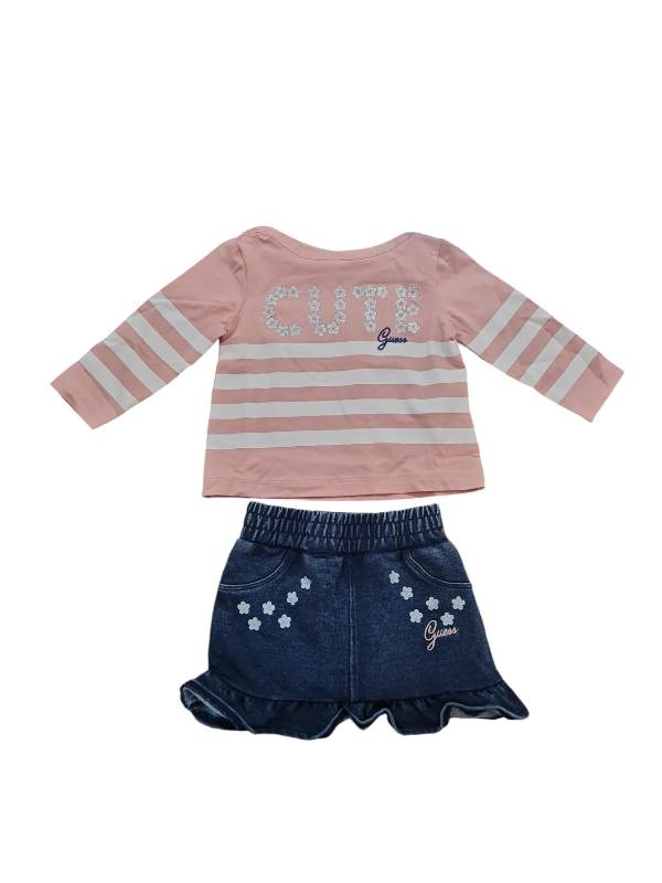 COMPLETO GUESS NEONATA MANICA LUNGA DENIM E ROSA A4YG17K6YW4
95% COTONE 5% ELASTANO
