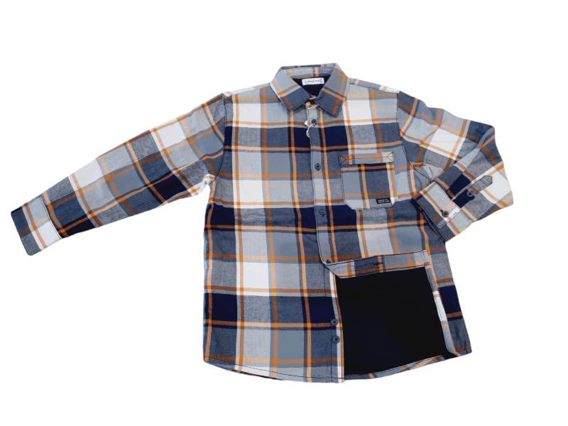 NEW COLLECTION
CAMICIA MAYORAL BAMBINO FANTASIA A QUADRI ARANCIO GRIGIO E BLU
4107