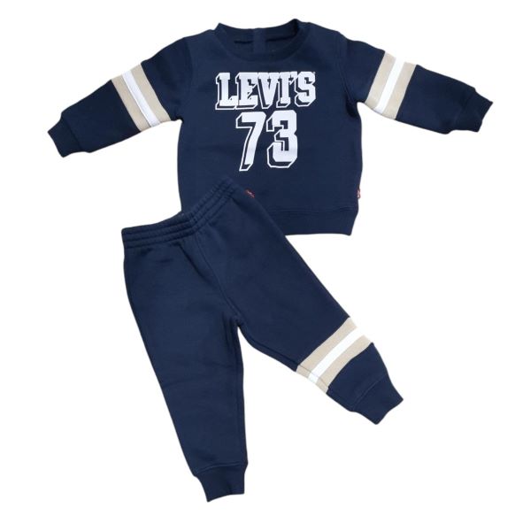 COMPLETO TUTA LEVI'S NEONATO NEL COLORE BLU NAVY 6EL310
60% COTONE 40% POLIESTERE
