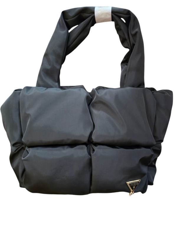 NEW COLLECTION BORSA GUESS NERA PUFFY BAG CON MANICI E TRACOLLA J5BZ36WFTO0