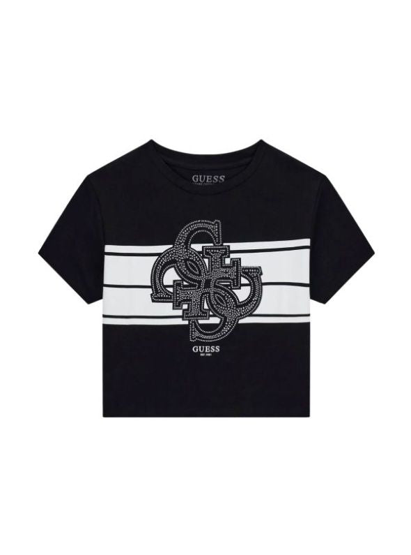 NEW COLLECTION
T-SHIRT MANICA CORTA CROP TOP GUESS RAGAZZA NERA CON STRASS E STAMPA
J5YI09K6YW4