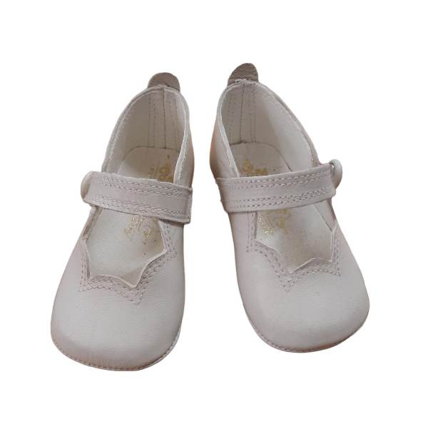 SCARPINA NEONATA BABY CONFORT  MODELLO BALLERINA IN ECO PELLE PANNA CON FINTO BOTTONE
1276
