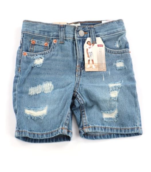 SHORT BAMBINO LEVI'S 100% COTONE LAVAGGIO CHIARO CON STRAPPI, MODELLO 8EH002