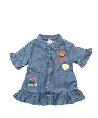 CAMICIA GUESS NEONATA MANICA CORTA IN DENIM K4RH00D3X30 100% LYOCELL