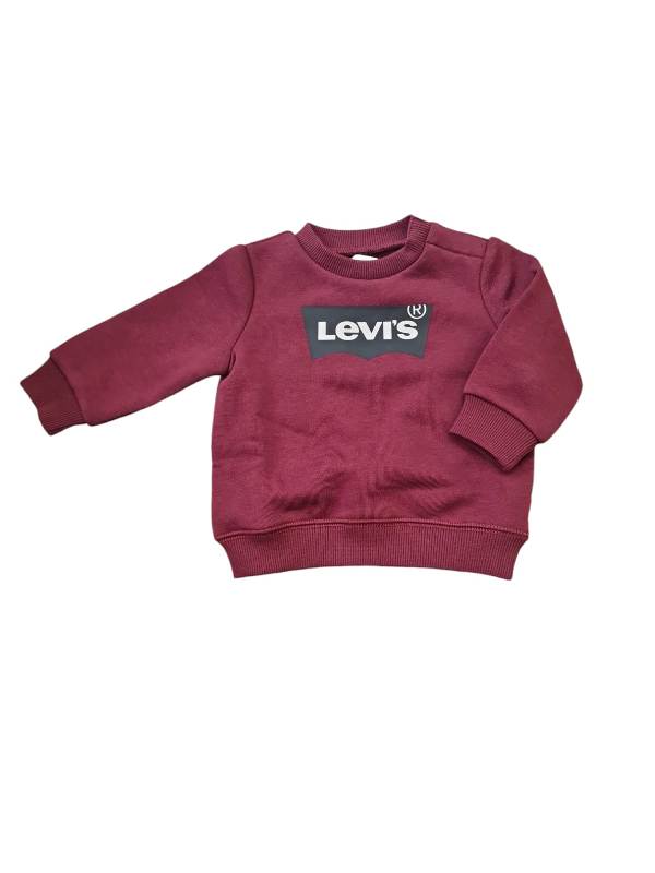 FELPA NEONATO LEVI'S GIROCOLLO, FELPATA NEL COLOR CIOCCOLATO 
60% COTONE 40% POLIESTERE MODELLO 6E9079