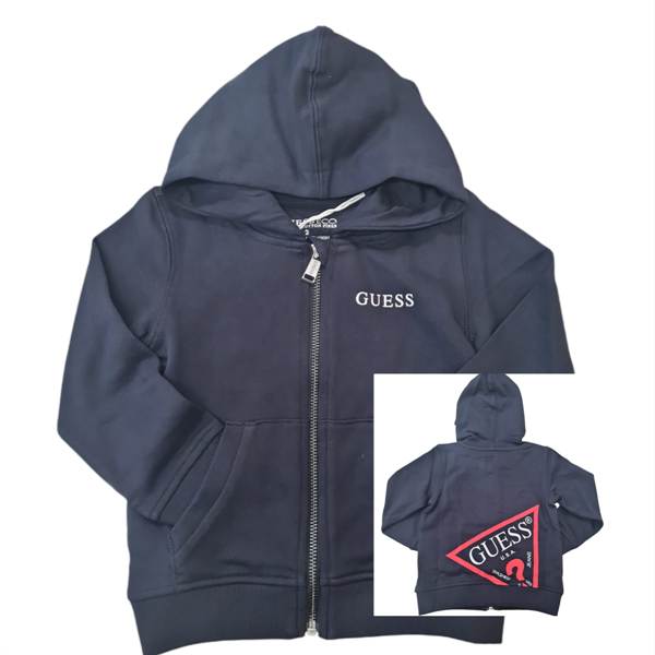 FELPA GUESSRAGAZZO BLU CON ZIP E CAPPUCCIO L4RQ22KAUG0
100% COTONE