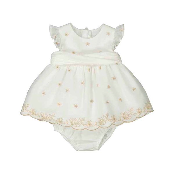 NUOVO ARRIVO
ABITO NEONATA MAYORAL IN ORGANZA E LINO COLOR LATTE E BISCOTTO
1856
