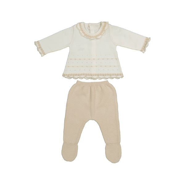 NUOVO ARRIVO
TUTINA SPEZZATA NEONATA MAYORAL IN FILO DI COTONE LATTE E BEIGE 1587