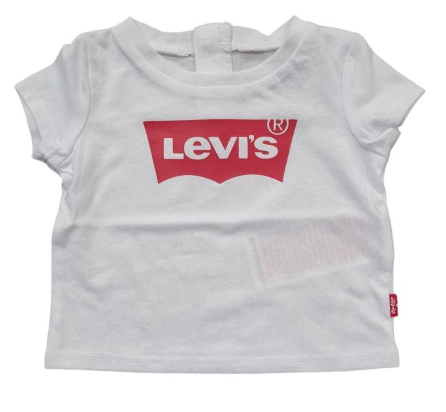 T-SHIRT  LEVI'S NEONATO MANICA CORTA 100% COTONE, BIANCA MODELLO 1EK825