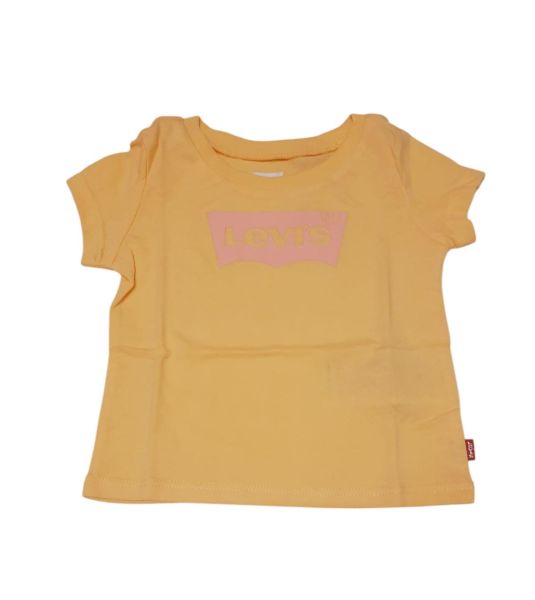 T-SHIRT NEONATA LEVI'S MEZZA MANICA,GIROCOLLO,GIALLA 100% COTONE MODELLO 1EK825