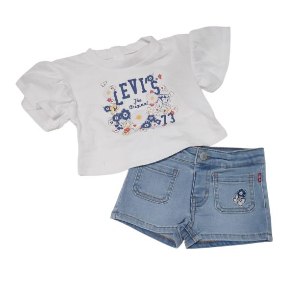 NUOVO ARRIVO
COORDINATO LEVI'S NEONATA T.SHIRT BIANCA E SHORT JEANS
1EM144