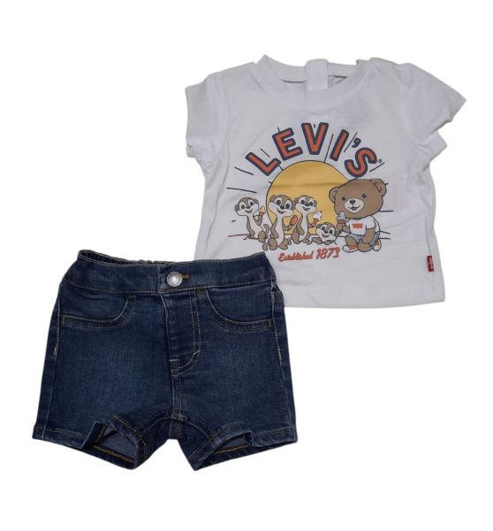 NUOVO ARRIVO
COORDINATO  LEVI'S NEONATO SHIRT E SHORTS JEANS
 6EM344