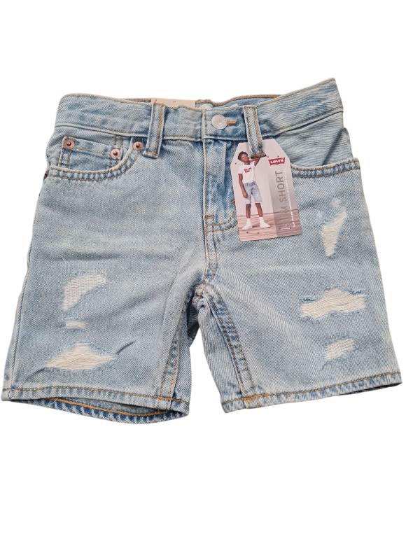 SHORT RAGAZZO LEVI'S MODELLO REGULAR, LAVAGGIO CHIARO CON STRAPPI 100% COTONE 9EK791