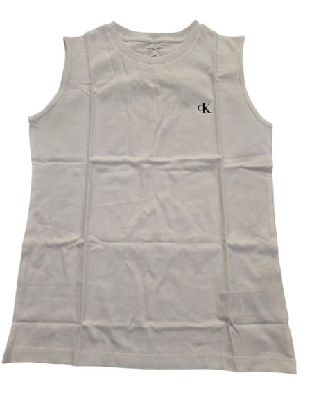 CANOTTA RAGAZZA CALVIN KLEIN JEANS IBOIBO2443 100% COTONE NEL COLORE BIANCO