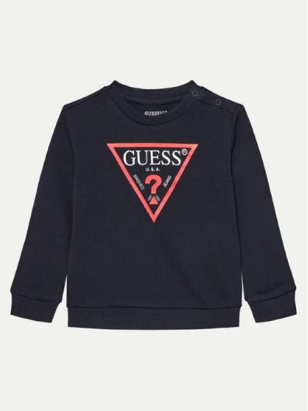 NUOVO ARRIVO
FELPA GUESS BAMBINO BASICA BLU NOTTE CON LOGO ROSSO IN COTONE GARZATO N73Q10KAUG0