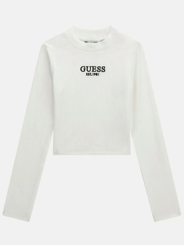NEW COLLECTION 
T-SHIRT STRETCH RIB CROP TOP GUESS BIANCA RAGAZZA 
J4YI49KBZP4