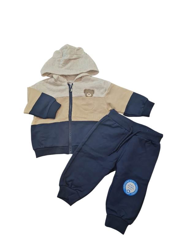 NEW  COLLECTION 
COORDINATO MAYORAL NEONATO TEDDY SFUMATO NEL BEIGE E BLU 
918