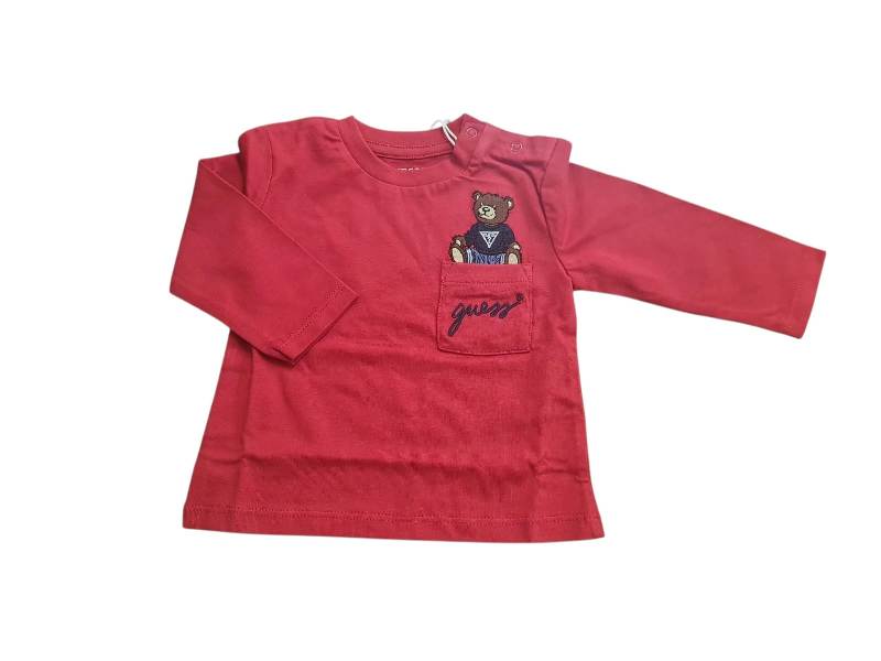 NEW  COLLECTION 
T-SHIRT MANICA LUNGA CON TASCHINO ROSSA NEONATO GUESS I4BI00I3Z14