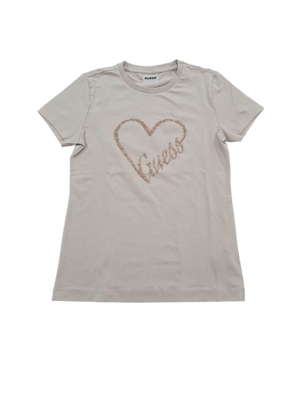 NEW COLLECTION 
T-SHIRT GUESS RAGAZZA BEIGE CON PAGLIETTE TONO SU TONO
J5BI38J1314