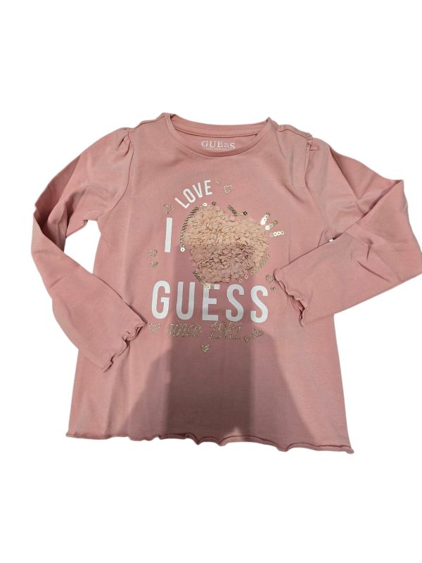 NEW  COLLECTION 
T-SHIRT MANICA LUNGA GUESS BAMBINA ROSA ANTICO
K5BI14J1314