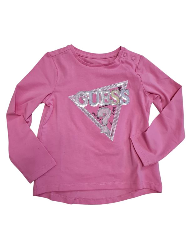 NEW  COLLECTION 
T-SHIRT NEONATA GIUESS COLOR FUXIA CALDO COTONE MANICA LUNGA 
K5YI10K6YW4