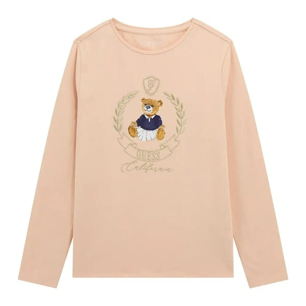 NEW COLLECTION
T-SHIRT TEDDY MANICA LUNGA SALMONE GUESS RAGAZZA 
J5BI26J1314