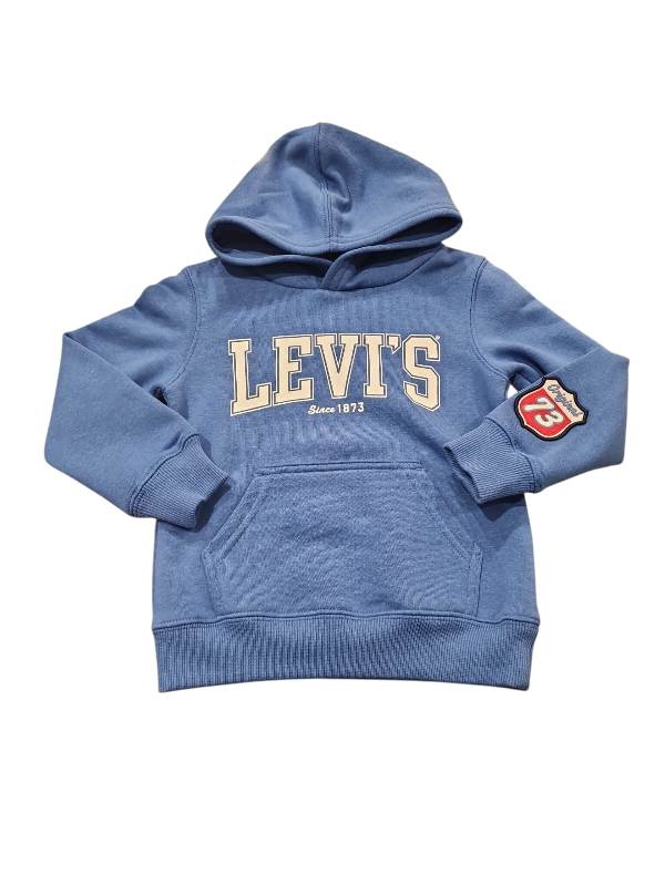 NEW COLLECTION
FELPA LEVI'S CON CAPPUCCIO AZZURRA CON LOGO BIANCO 
8EN718