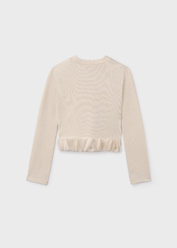 NEW  COLLECTION 
T-SHIRT PETALI CROPPED MAYORAL RAGAZZA PANNA A COSTINE
7030