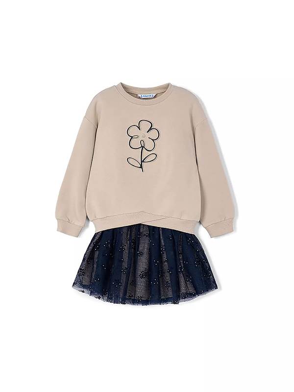 COORDINATO MAYORAL BAMBINA CON GONNA TULLE BLU 
4936