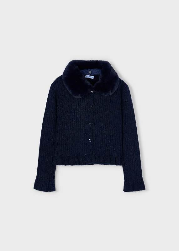 NEW  COLLECTION 
GIACCHINO MAYORAL BAMBINA BLU CON COLLETTO IN ECOPELLICCIA 
4311