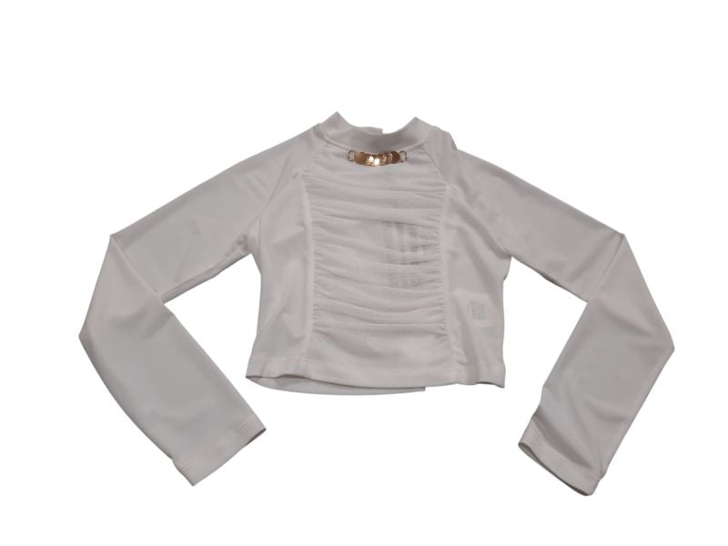 T-SHIRT MODELLO CROP TOP BIANCA RAGAZZA NAICE COUTURE 
NAI27446