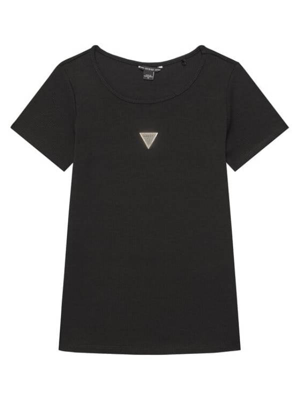 NUOVO ARRIVO
T-SHIRT GUESS RAGAZZA NERA A COSTINE CON LOGO TRIANGOLO GIOIELLO
J5YP03KB1O1