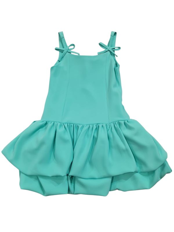 NUOVO ARRIVO
ABITO RAGAZZA AKYTA MODELLO TUBINO PALLONCINO VERDE TIFFANY IN VISCOSA MAI2116