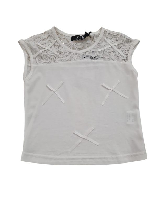 NUOVO ARRIVO
CANOTTA RAGAZZA AKYTA MODELLO CROP TOP  IN PIZZO BIANCO MAI2125
