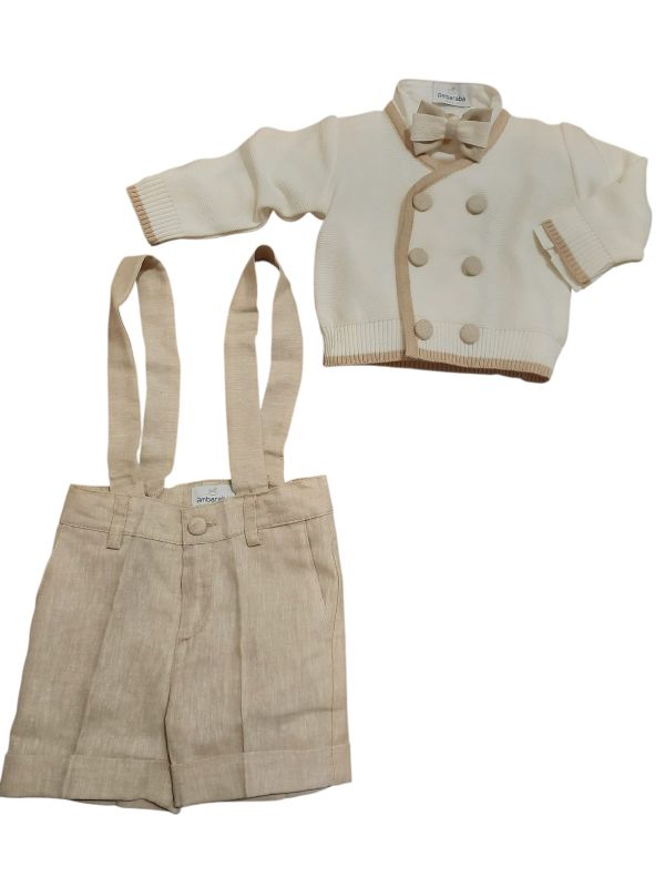 NUOVO ARRIVO
COORDINATO 4 PEZZI AMBARABA' BATTESIMO NEONATO PANNA E BEIGE
FM41099BR
