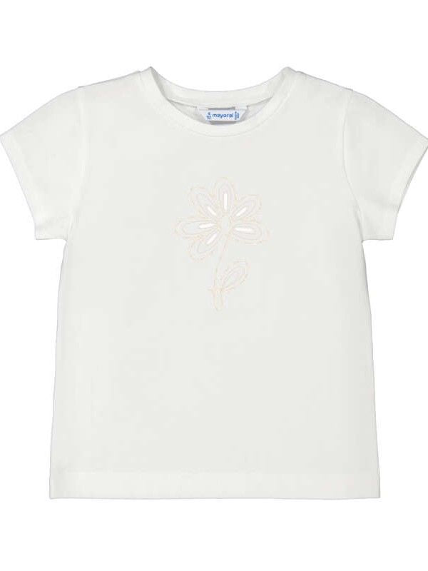 NUOVO ARRIVO
T-SHIRT MAYORAL BAMBINA NEL COLORE LATTE CON RICAMO BURRO 174