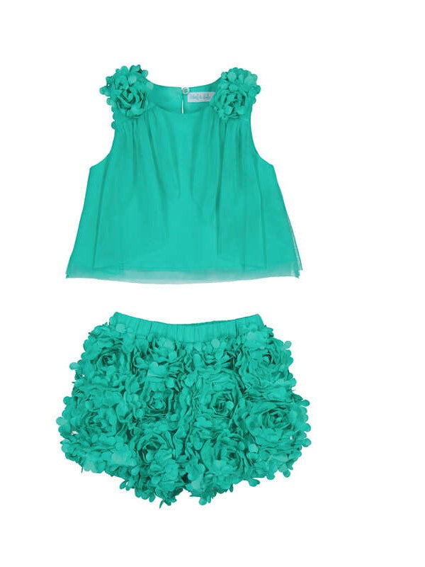 NUOVO ARRIVO
COORDINATO NEONATA ABEL&LULA
VERDE TIFFANY TOP E SHORTS
5268