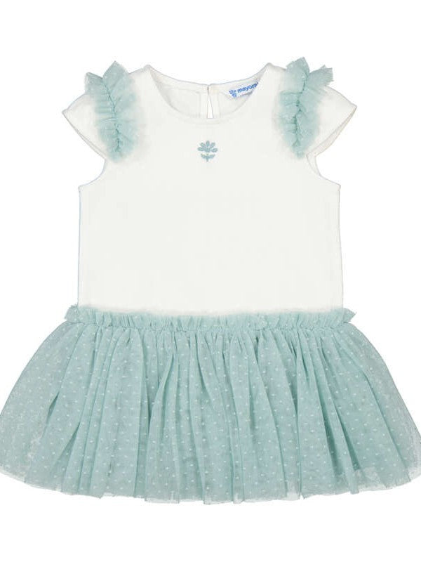 NUOVO ARRIVO
ABITO NEONATA MAYORAL A COSTINE BIANCO E TULLE VERDE SALVIA 1911