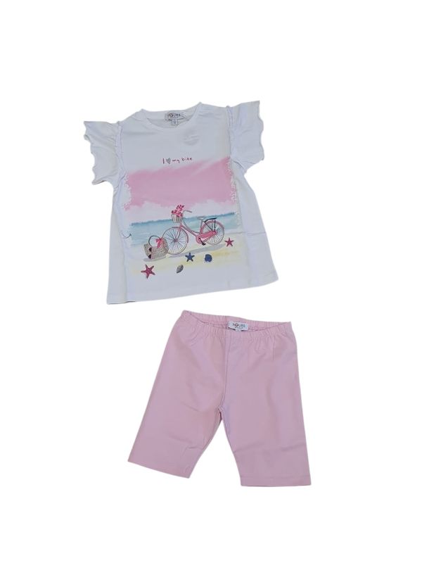 NUOVO ARRIVO
COORDINATO YOURS BAMBINA ROSA E BIANCO CON FANTASIA STAMPATA BICICLIETTA
BY8620