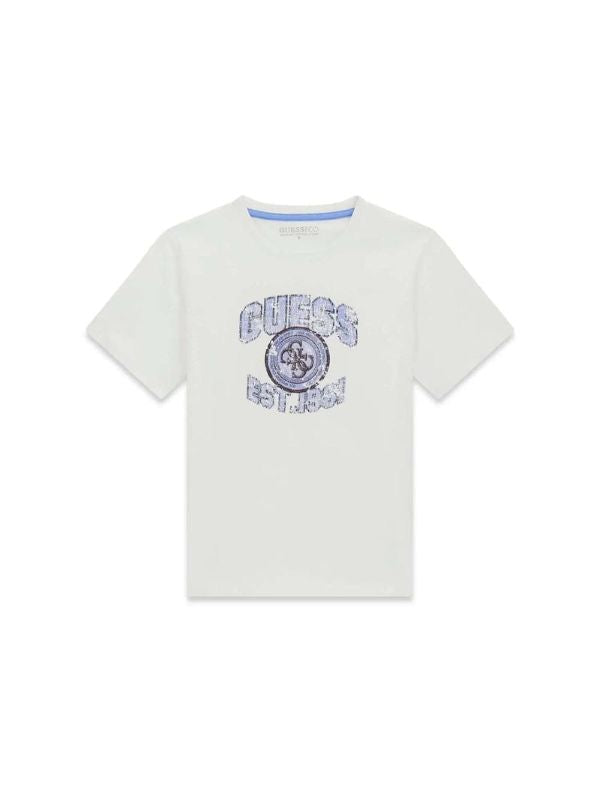 NUOVO ARRIVO
T-SHIRT GUESS RAGAZZO BIANCA CON LOGO INDACO
L6RI13K8HM4
