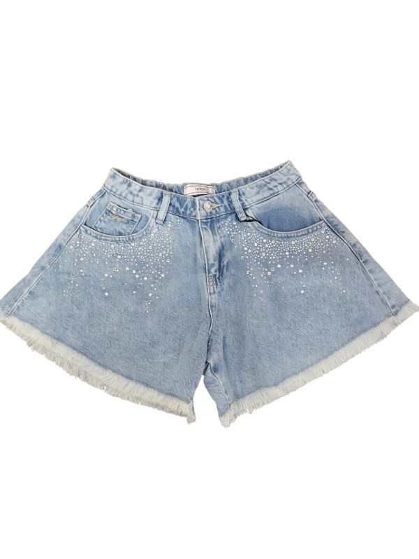 NUOVO ARRIVO
SHORT DENIM  GUESS RAGAZZA MODELLO FARFALLA LAVAGGIO CHIARO CON STRASS
J6GD40D45E0