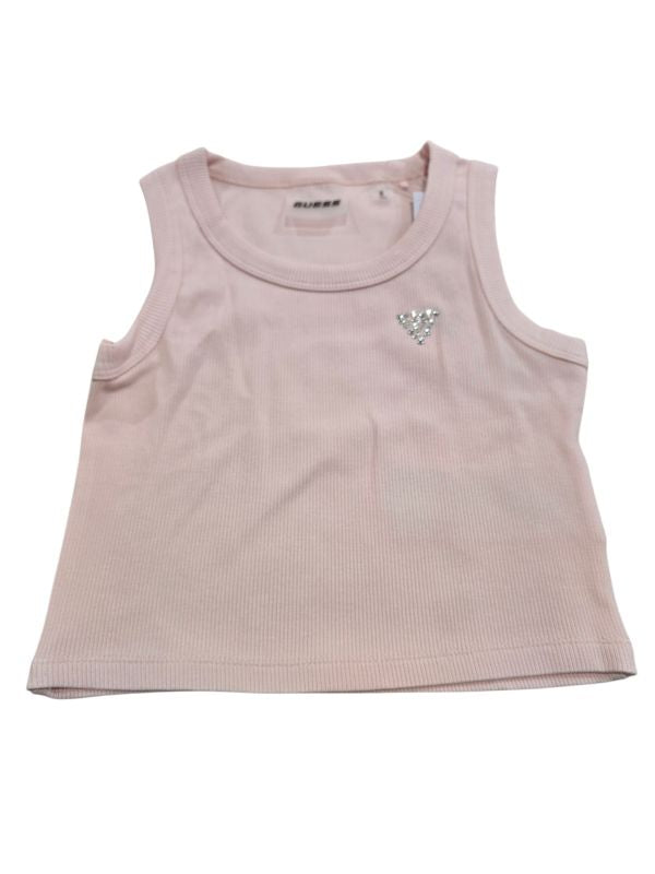 NUOVO ARRIVO
TOP GUESS RAGAZZA NEL COLORE ROSA A COSTINE CON PICCOLO LOGO GLITTERATO 
J6GI36K8RT2