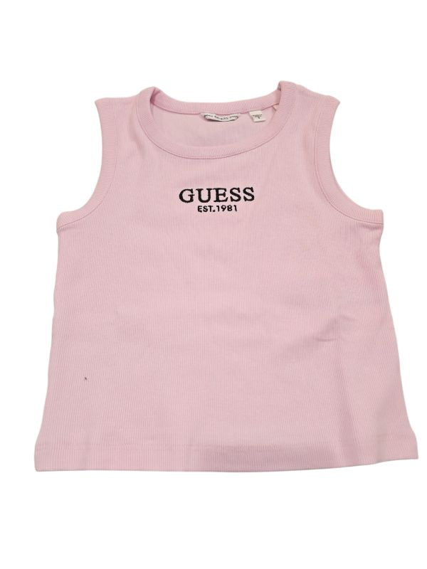 TOP GUESS RAGAZZA ROSA A COSTINE 16 ANNI MODELLO CROPPED CANOTTA J4YI16KBZP4
