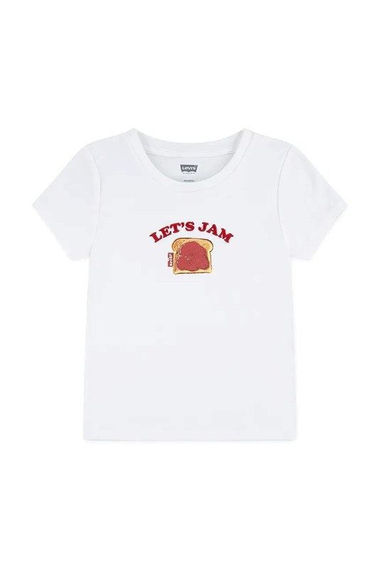 NUOVO ARRIVO
T-SHIRT LEVI'S RAGAZZA CON SCRITTA ROSSA JAM 
4EP780