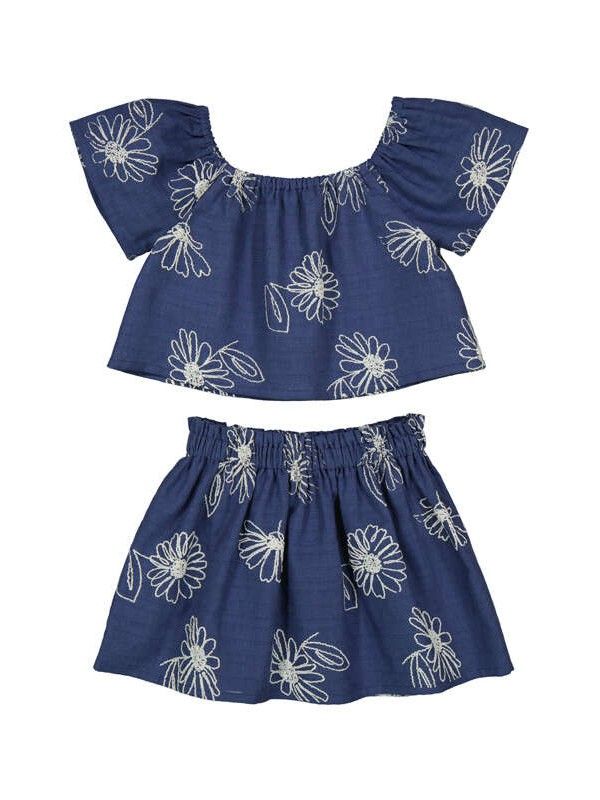 NUOVO ARRIVO
COORDINATO MAYORAL BAMBINA CON GONNA IN LINO BLU RICAMATO
3947