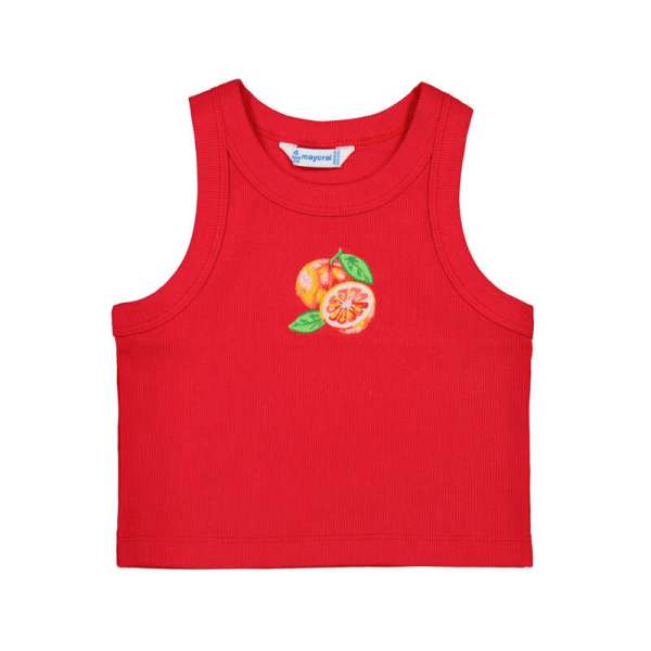 NUOVO ARRIVO
TOP BAMBINA MAYORAL IN COTONE A COSTE ROSSO 
3021