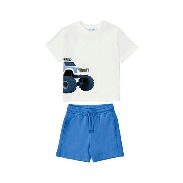 NUOVO ARRIVO 
COORDINATO MAYORAL BAMBINO IN COTONE BIANCO E AZZURRO
3605
