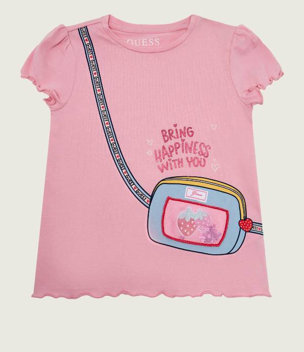 NUOVO ARRIVO
T-SHIRT GUESS BAMBINA ROSA STAMPA BORSETTA 
K6GI06K6YW4