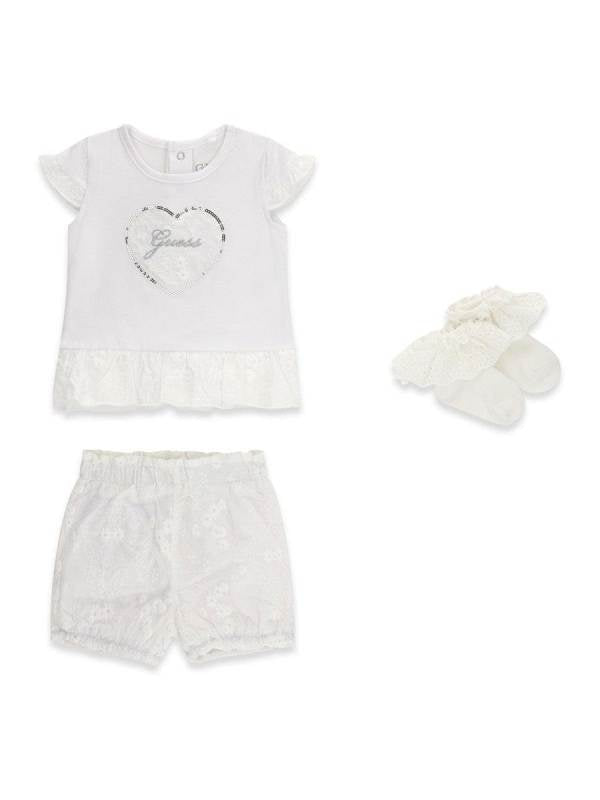 NUOVO ARRIVO
COORDINATO SET GUESS NEONATA BIANCO CON RICAMI TONO SU TONO
S6GG11K6YW0